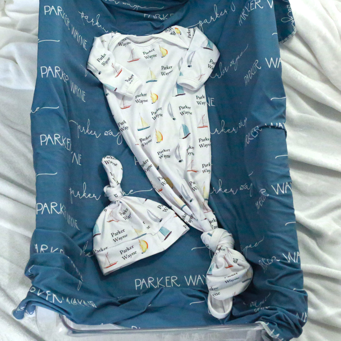 Sailboat Knotted Baby Gown
