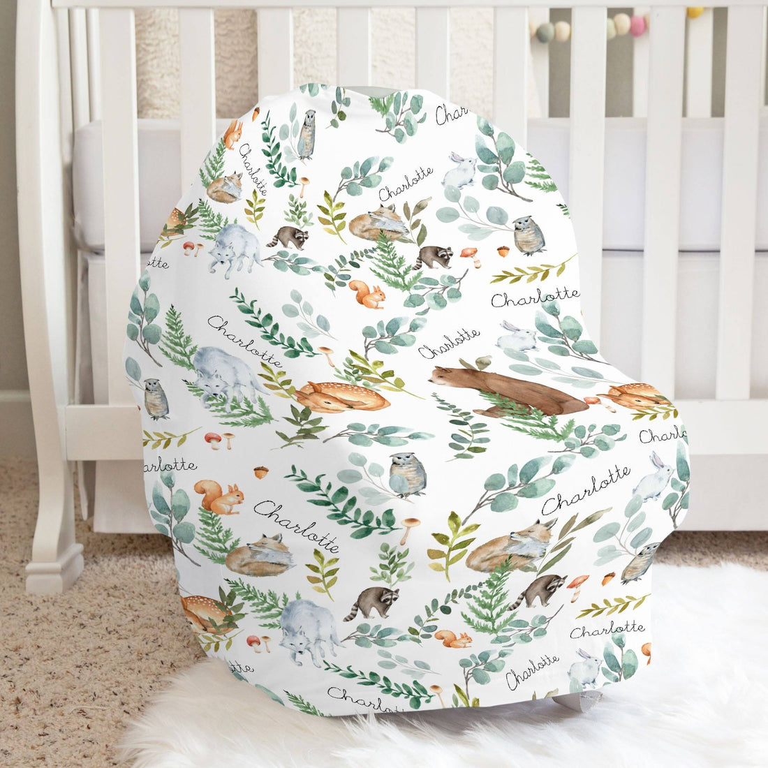 Woodland Fern Car Seat Cover