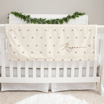 X Marks the Spot (Ivory) Baby Deluxe Blanket